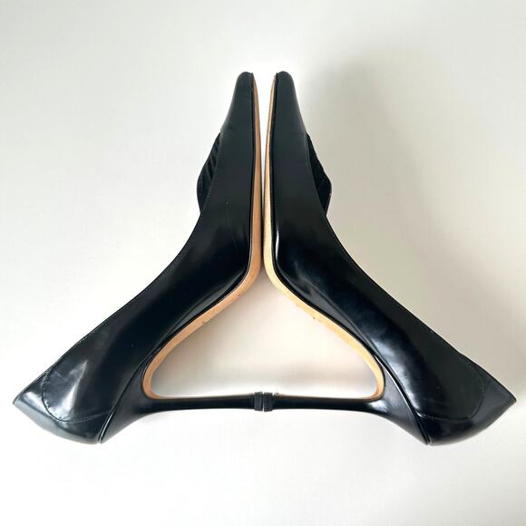 Jimmy Choo Black Leather Pointed Toe Heels Pumps Size 37.5 - Picture 8 of 15